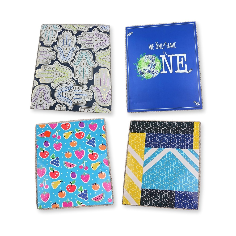 Top Flight Pocket Folders Lot of 4 Hamsa Earth Watermelon Geometric New